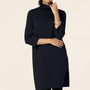 J Jill Black cotton blend 3/4 sleeves turtle neck sweater dress Sz XL